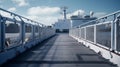 Large vessel gangway Ocean-going ship\'s walkway bridge.AI Generated Royalty Free Stock Photo