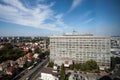 A large office building in a sunny day