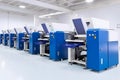 Large offset printing press or magazine running. Neural network AI generated