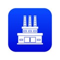 Large oil refinery icon digital blue