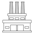 Large oil refinery icon, outline style