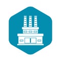 Large oil refinery icon, simple style