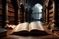 large old library in a large building Royalty Free Stock Photo