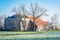 Mansion in the Dutch countryside in winter Royalty Free Stock Photo