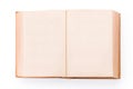 Large old open book with blank pages isolated with clipping path Royalty Free Stock Photo
