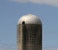 Large Old Silo against a blue sky Royalty Free Stock Photo