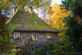 Large Old Stone House Forest Fantasy Fairy Tale German Forest Woods Cottage House Structure Green Autumn Fall Season Chimney Royalty Free Stock Photo