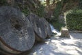 Large old stone wheel Royalty Free Stock Photo