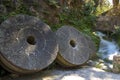 Large old stone wheel Royalty Free Stock Photo