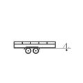 Large open car trailer outline icon