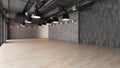 Large open empty space with concrete wall