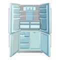 Large open refrigerator icon, cartoon style Royalty Free Stock Photo