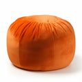 Large Orange Bean Bag - Hazy Dreamlike Mushroomcore Pouf Royalty Free Stock Photo