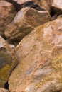 Large Orange Boulders Set As Retaining Wall Royalty Free Stock Photo