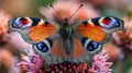 Large Orange Butterfly on Top of Pink Flower Royalty Free Stock Photo