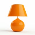 Minimal Tangerine Lamp: Bold Chromaticity And Luminous Shadowing Royalty Free Stock Photo