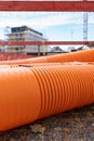 Large orange pipes with large diameter