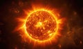A large orange sun is the center of the image Royalty Free Stock Photo