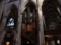 Large organ in Cologne Cathedral, Cologne city, Germany.