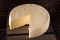 Large Organic White Cheese Wheel Royalty Free Stock Photo