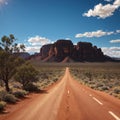 Large outback panorama with clear sky made with Generative AI Royalty Free Stock Photo