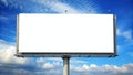 Large Outdoor Billboard Mockup on Blue Sky Background Royalty Free Stock Photo