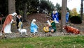 Large outdoor christmas or holiday display of nativity