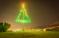 Large outdoor metal illuminated Christmas tree
