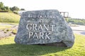 The large outdoor rock sign that says The Quarry At Grant Park Royalty Free Stock Photo