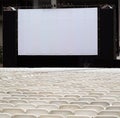 Large Outdoor Screen and Chairs Royalty Free Stock Photo
