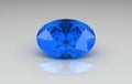 Large oval blue sapphire gemstone