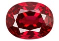 Large, oval-cut ruby gemstone Royalty Free Stock Photo