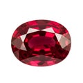 A large oval cut ruby gemstone on transparent background Royalty Free Stock Photo