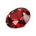 A large oval cut ruby gemstone on a white background Royalty Free Stock Photo