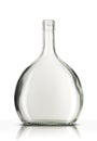 Large oval glass wine bottle