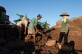 Large ovens, kilns, used to cure clay bricks in Vietnam