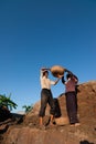 Large ovens, kilns, used to cure clay bricks in Vietnam