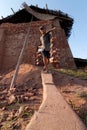 Large ovens, kilns, used to cure clay bricks in Vietnam