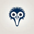 Humorous Owl Logo With Beautiful Blue Face