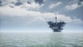 Large Pacific Ocean offshore oil rig drilling platform Royalty Free Stock Photo