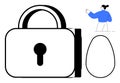 Large Padlock with Keyhole and Abstract Figure Suggesting Security and Accessibility Royalty Free Stock Photo