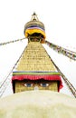 Large pair of eyes represent Wisdom & Compassion, Swayambhunath Stupa Nepal Royalty Free Stock Photo