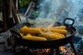A large pan filled with corn on the cob Royalty Free Stock Photo