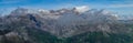 Large panorama of central massif of Picos de Europa