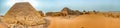 Large panorama in high resolution from the pyramids in Meroe Royalty Free Stock Photo