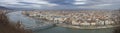 Large Panoramic overview of Budapest on Danube river Royalty Free Stock Photo