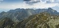 A large panoramic photo of a mountain ridge. Royalty Free Stock Photo