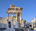 Large panoramic view of The Capitolium of Brixia or the Temple of the Capitoline Triad in Brescia Royalty Free Stock Photo