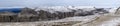 Large panoramic view on the Italian Dolomite from Sass Pordoi Terrazza Delle Dolomiti Royalty Free Stock Photo