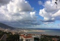 PAnoramic view of Jounieh and the mount Lebanon, Lebanon until Beirut with dramatic sky